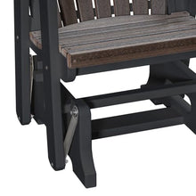 American Furniture Classics Adirondack Series 27 in. 1-Person Black HIGH Density Plastic Outdoor Glider 515BZBK-1