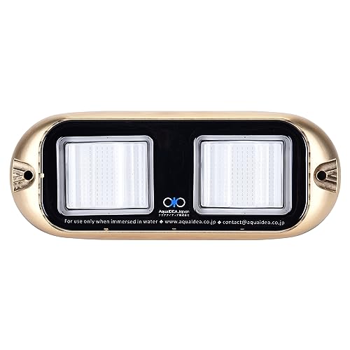AquaIDEA Japan JB60W Transom Underwater Boat LED Light, Made in Japan, 60W COB, Bronze, IP69, 9-32V, 6000lm, RGB, 3-Year Warranty (Blue)