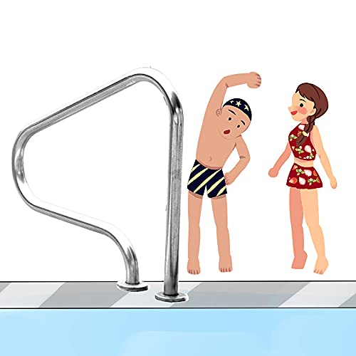 Pool Hand Rail Hand Grab Rail Quick Installation Stainless Steel Swimming Pool Stair Handrails(Height 80cm/31.5‘') (Thickness:1.0mm) ()