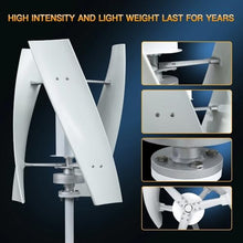 YHYWJHY 3KW 5KW Vertical Axis Wind Turbine Household Wind Turbine Generator Kit Low Speed Low Noise with 3 Blades Low Starting Speed for Home(5KW Hybrid Control,48V)