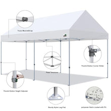 Eurmax USA Upgraded Apex PRO Aluminium 10x20 Pop Up Canopy Tent,Commercial Instant Shelter for Outdoor Events,Patented No-Tip Rolling Bag with 6 Sandbags,UV & Water Resistant,Heavy Duty Gazebo (White)