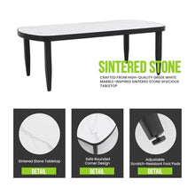 Outdoor Aluminum Patio Furniture Set with White Marble-Inspired Sintered Stone Top for Balcony, Poolside, Conversation Set with Soft Cushions and Metal Frame for Lawn (4 PCS set(rocking chair))