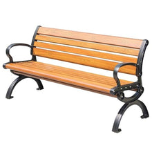 Sunyongfly Outdoor Garden Bench,Park Bench,Wooden seat,Cast Aluminum Frame, Double Outdoor Bench, for Squares, Parks, and Residential Areas(Size:120cm)