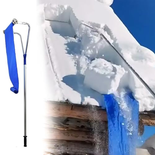 6.2-21 ft Adjustable Roof Snow Rakes Poles, Aluminum Rooftop Powder Snow Shovels for Seniors, Portable Snows Removal Tool for Solar Panels Porch(With Oxford cloth)