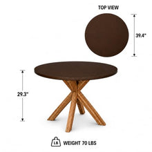 Modern Indoor/Outdoor Brown 39.4" Round Concrete Fiber Dining Table