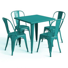 31" x 31" Metal Bistro Table Set – 5 Piece Indoor Outdoor Cafe Seating for Patio or Restaurant