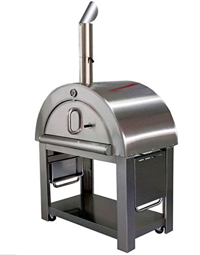 44" Wood Fired Stainless Steel Artisan Pizza Oven or Grill with Waterproof Cover, Outdoor or Indoor