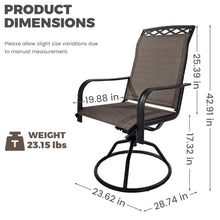 Decksplore Swivel Patio Chairs Set of 6, 360° Rocking Outdoor Dining Chairs with Breathable Textilene Mesh & Heavy-Duty Steel Frame, Elegant Brown Patio Seating for Backyard, Garden, Deck
