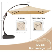 OROTLECT 10'x10' Sunbrella Offset Umbrella With Base Outdoor Square Aluminum Cantilever Umbrella Shade With Easy Tilt Adjustment
