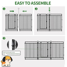 Decorative Garden Fence Metal Dog Fence Outdoor, 40in (H) x 108ft (L), 42 Panels + 6 Gates, Heavy Duty Garden Fencing Animal Barrier for Patio & Flower Bed, Black-Silver