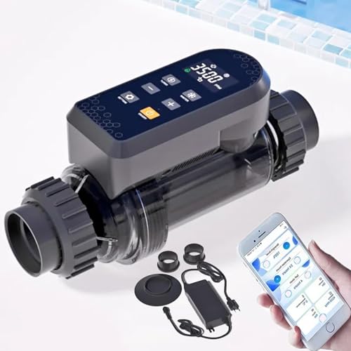 Erxewim Smart Salt Chlorine Generator for 25000 Gallons, Saltwater Pool Chlorination System with Smart Digital Panel, App Control Self-Cleaning Chlorinator(50g/h)