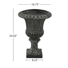 Merax 2 Set 15.94" H Classical Scroll & Fluted Pedestal Urn Planter