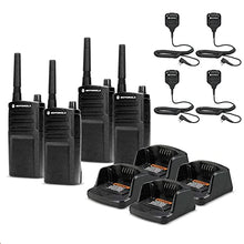 Motorola Solutions 4-Pack RMU2040 On-Site 2-Way Radio with HKLN4606 Remote Speaker Mic Black
