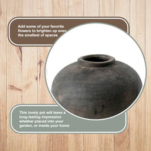Artissance Earthy Gray Round Pottery Pot, 13.4 Inch Long