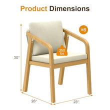 FansaFurn 6-Piece Outdoor Acacia Wood Patio Dining Chairs Beige