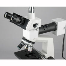 AmScope 40X-1000X Two Light Metallurgical Microscope with 1.3MP Digital Camera Blue