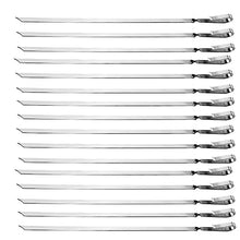SPXTOM 10-100pcs Steel Barbecue Skewers, Long Flat Grilling Skewers, Easy to wear Meat, Reusable, for Meat Shrimp Chicken Vegetable (Size : 100)