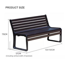 TBLOTYD Outdoor Garden Bench, Black Metal Frame Patio Seat, Multi-Functional Bench for Park & Garden, & Stylish Outdoor Furniture, Perfect for Relaxation & Gatherings