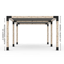 TOJAGRID Double Pergola Kit with 2 Shade Sails for 6x6 Wood Posts Graphite