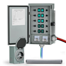 POOAMY 50Amp Generator Manual Transfer Switch 10-Circuits, 120/240V, 12500Watts, NEMA 3R, Heavy Duty Safety Switch for Indoor and Outdoor Use