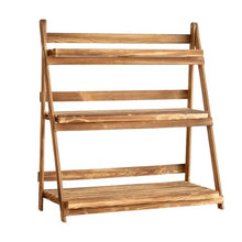 JOTDPFRYK Wood 3-Tier Corner Plant Stand Shelves Indoor Outdoor Flower Rack Furniture Potted Plant Holder Modern Rustic Display Rack Foldable Plant Shelf Simple Retro Flowerpot Stand for Patio Home