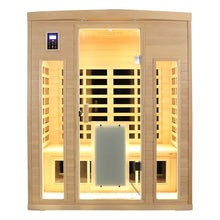 TYMMC Far Infrared Sauna Room, Three Person Indoor Low EMF Hemlock Wood Home Sauna for Indoor Use
