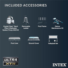 Intex Ultra XTR Deluxe Rectangular Above Ground Pool Set 24ft x 12ft x 52in Gray