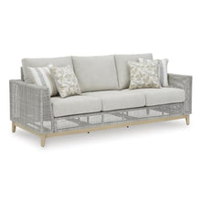 Signature Design by Ashley Seton Creek 3-Seat Wicker Patio Sofa, Gray