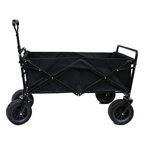 PUCNHZYNW Handcart, Folding Garden Trolley Cart Heavy Duty Wagon Multi-Function Shopping Cart for Outdoor Camping Photography Pull Truck, Load 100Kg/Grey