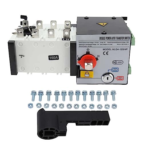 Generator Transfer Switch PC Isolated 2in 1out Dual Power Automatic Transfer Switch AC400V(Gray)