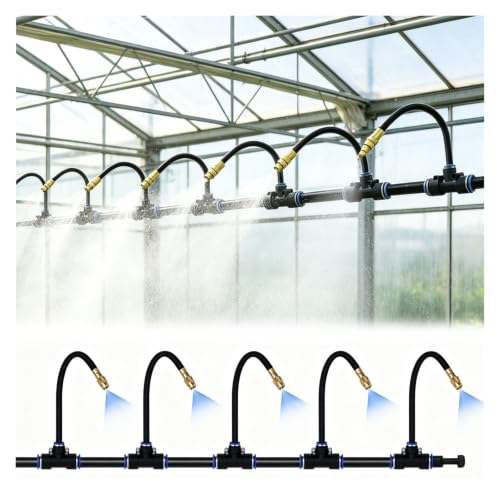 Greenhouse Misting System, Drip Irrigation Kit with Spray Nozzles