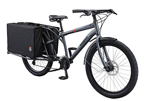 Mongoose Envoy Cargo Bike Grey 26-Inch Wheels 8-Speed Shimano Drivetrain