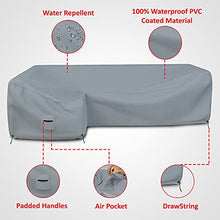 Patio Sectional Sofa Cover 18 Oz - 100% Waterproof & Weather Resistant PVC Coated 83" x 104" x 31" x 32" L Shape Sofa Cover for Indoor/Outdoor (Left Side Sofa, Grey)