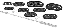 Signature Fitness Cast Iron Olympic Weight Plates & Barbell Set 325LB with Barbell