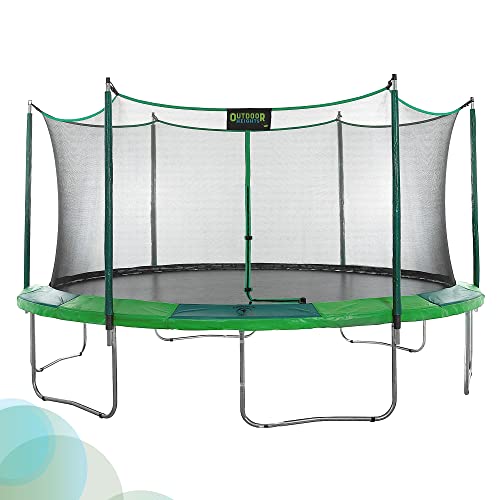 Upper Bounce 15 Foot Enclosed Trampoline with Safety Net Green