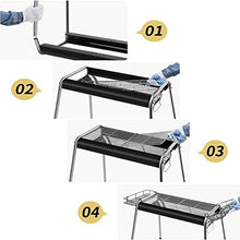 MIIKHI Barbecue Charcoal Grill Stainless Steel Portable BBQ Grill for Outdoor Cooking Camping Picnics (Guld A)
