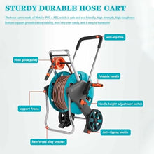 ZGLINMZ Flexible Hose Reel Mobile Garden Hose Cart, Garden Hose Reel, Garden Hose Reel with Wheels, Water Pipe Storage Rack (Hose Cart+40m Pipe)