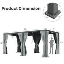 RoyalCraft 10' x 20' Outdoor Adjustable Louvered Pergola Gray
