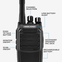 Midland BR200X6BGC 2W 16-Channel Portable Two-Way Radio Black
