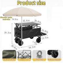 Big Vendor Cart for Outdoor Event – Portable Mobile Food Cart, Heavy Duty Folding Utility Grocery Wagon, for Commercial Street, Beaches, Festivals, Farmers Market(Green,35.4x39.3in)