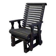 Amish Casual Heavy Duty 600 Lb Roll Back High Back Treated Glider Chair (Semi-Solid Black Stain)