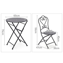 JIQHOHX Garden Table and Chair Set Patio Seating, Metal Bistro Set Indoor Outdoor Foldable Dining Table and Chairs, Sun-Proof and Rust-Proof Iron Art Balcony Coffee Table (4 Chairs and 1 Table Set)