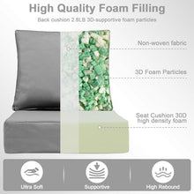 24 x 24 x 6 inch Outdoor Chair Cushions Set of 6, Patio Chair Cushions with Removable Cover and Straps, Fade & Water Resistant Outdoor Cushions for Patio Furniture, Fit Couch, Sofa, Wicker Chair, Gray