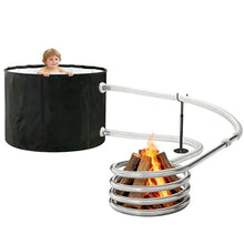 Deehouve Foldable Wood-Fired Outdoor Bathtub, Non-Inflatable & Portable Pool/Bathtub 2-in-1 Bath & BBQ Family Outdoor Use (black)