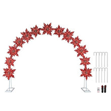 Mr. Christmas 8.5 ft. Illuminated Poinsettia Arch with Warm White LED Lights, Outdoor Christmas Archway Decoration, Holiday Display