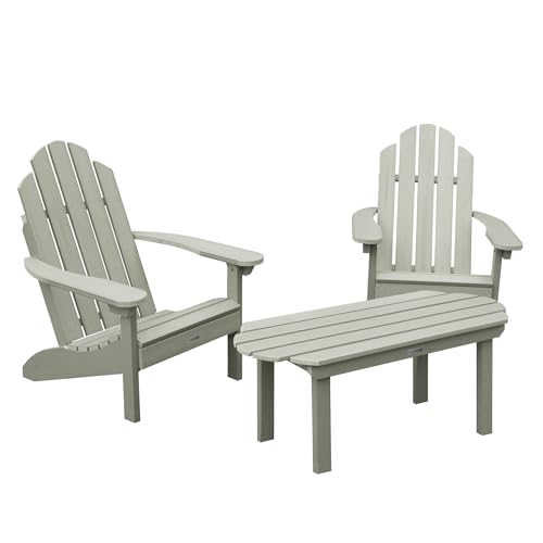 highwood 2 Classic Westport Adirondack Chairs with 1 Classic Westport Conversation Table, Eucalyptus