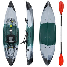 GLOBALWAY 9.7FT Sit-On-Top Fishing Kayak with Paddle & Rod Holders Gray + Green