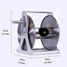 FKTHYO Portable Stainless Steel Hose Reel, Wall Mount Metal Hose Holder Garden Water Pipe Rack, Floor Standing Bracket Pipe Storage for Yard Lawn Farm Patio (C 15m)