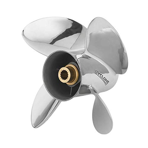 BRP Johnson Evinrude Cyclone Stainless Steel 4 Blade Propeller 14.25 x 17P
