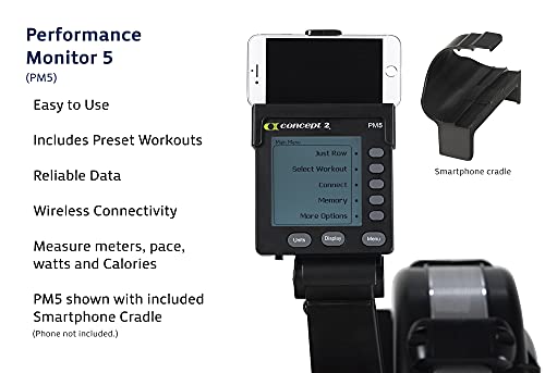 Concept2 RowErg Indoor Rowing Machine - PM5 Monitor, Device Holder, Adjustable Air Resistance, Easy Storage Black